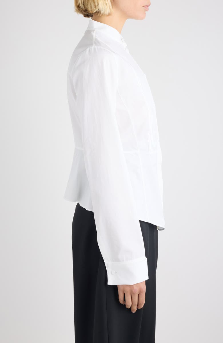 Alaïa Tux Cotton Poplin Button-Up Shirt, Alternate, color, Blanc