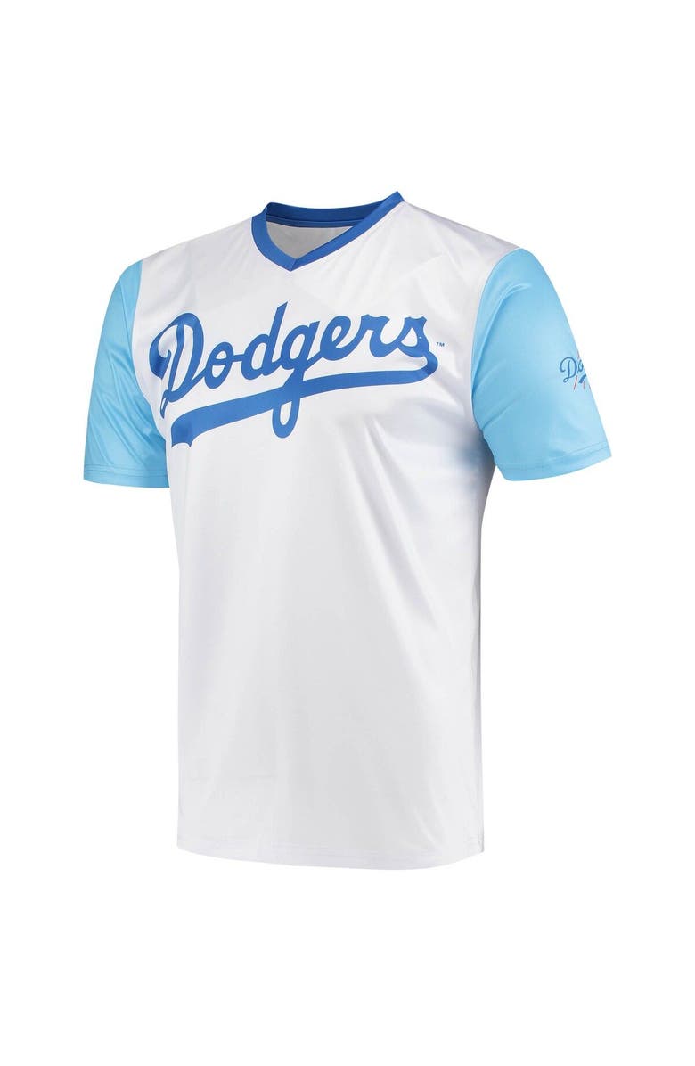 STITCHES Men's Stitches White Los Angeles Dodgers Cooperstown Collection Wordmark V-Neck Jersey, Alternate, color,