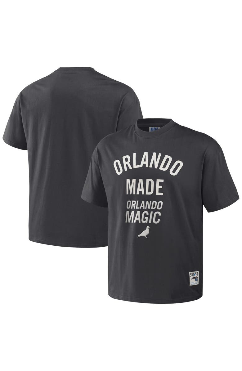 STAPLE Men's NBA x Staple Anthracite Orlando Magic Heavyweight Oversized T-Shirt, Alternate, color,