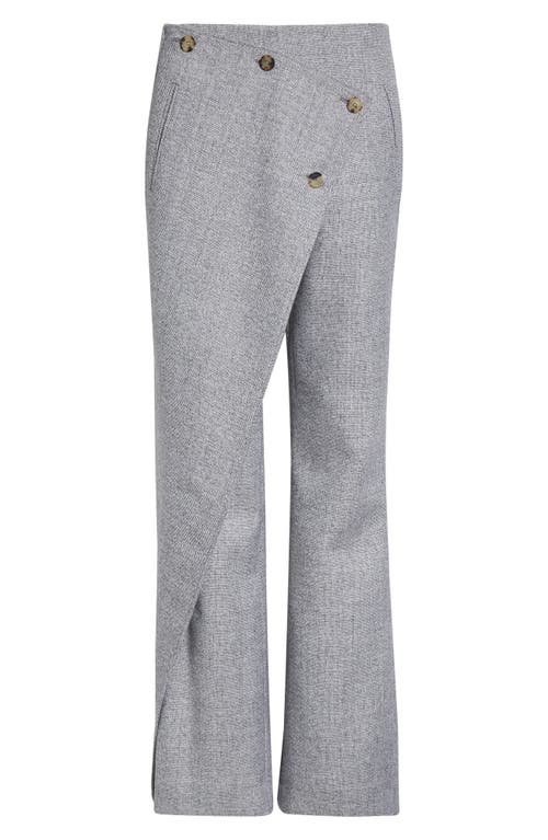 Courrèges Oblique Caviar Asymmetric Wool Straight Leg Pants In Gray