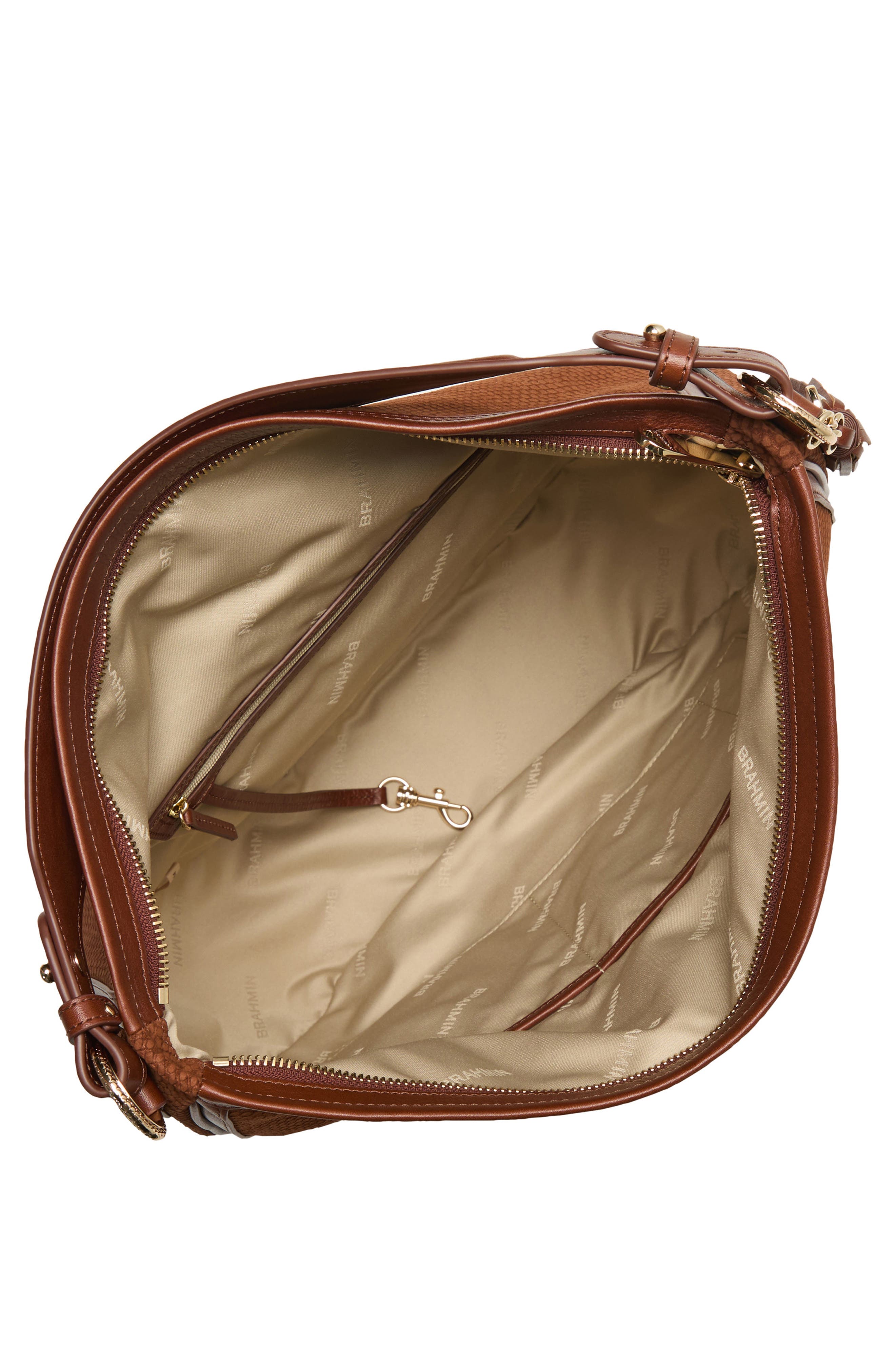 Brahmin Kathleen Snakeskin Embossed Leather Shoulder Bag, Alternate, color, Sparkling Cider Deveron