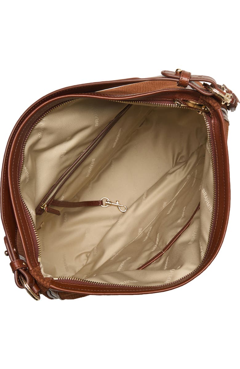 Brahmin Kathleen Snakeskin Embossed Leather Shoulder Bag, Alternate, color, Sparkling Cider Deveron