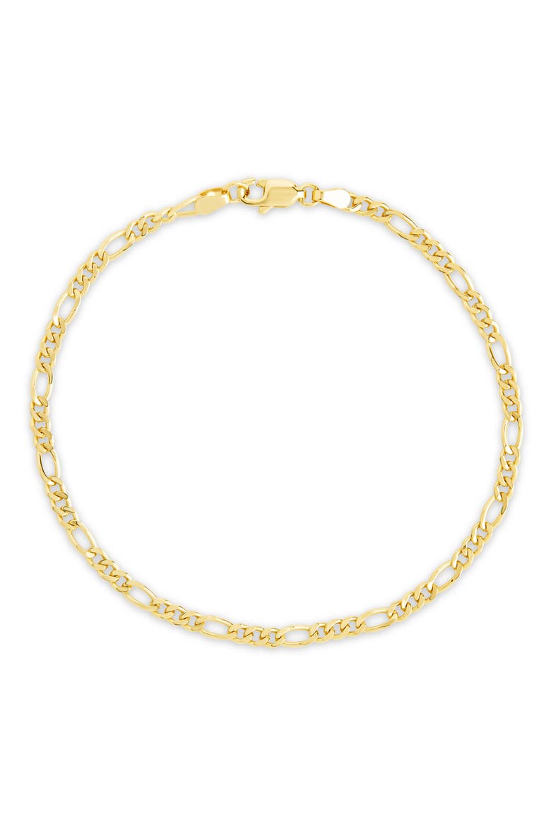 Figaro Chain Bracelet, Main, color, GOLD