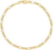 Sterling Forever Figaro Chain Bracelet