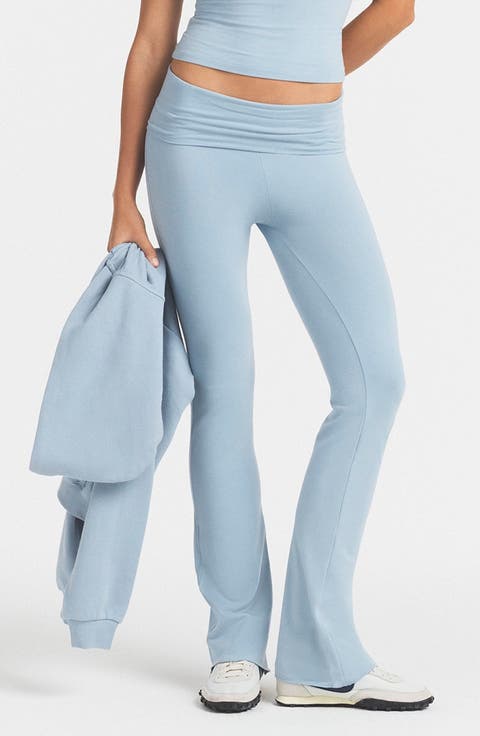 Cotton Jersey Foldover Pants