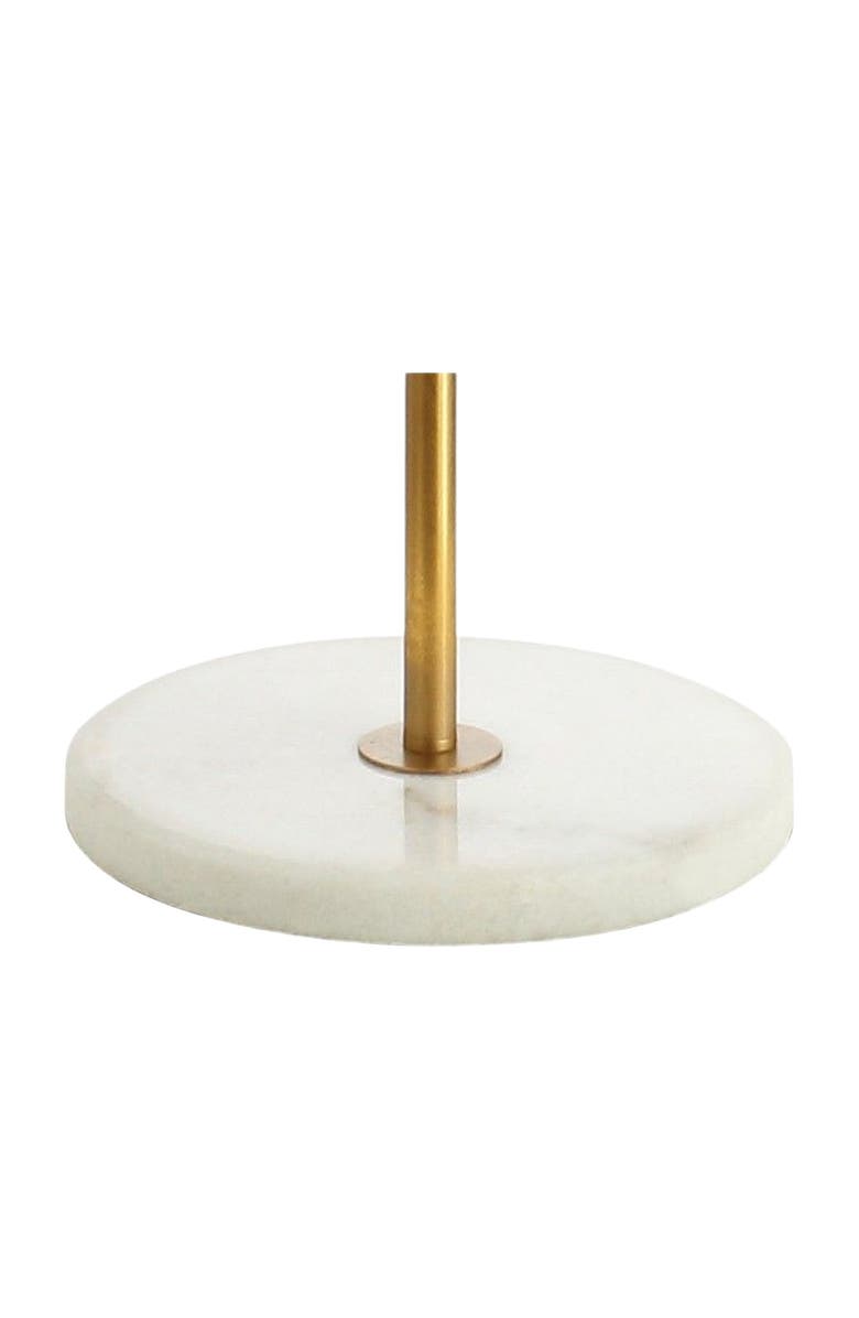 JONATHAN Y Diamante 61.5" Modern Gilt Metal with Marble Based LED Floor Lamp, Gold/White, Alternate, color, Gold Leaf/White