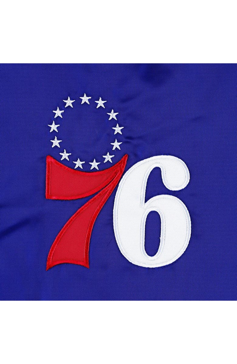 STARTER Men's Starter Royal Philadelphia 76ers Pick & Roll Satin Full-Snap Varsity Jacket, Alternate, color, Royal