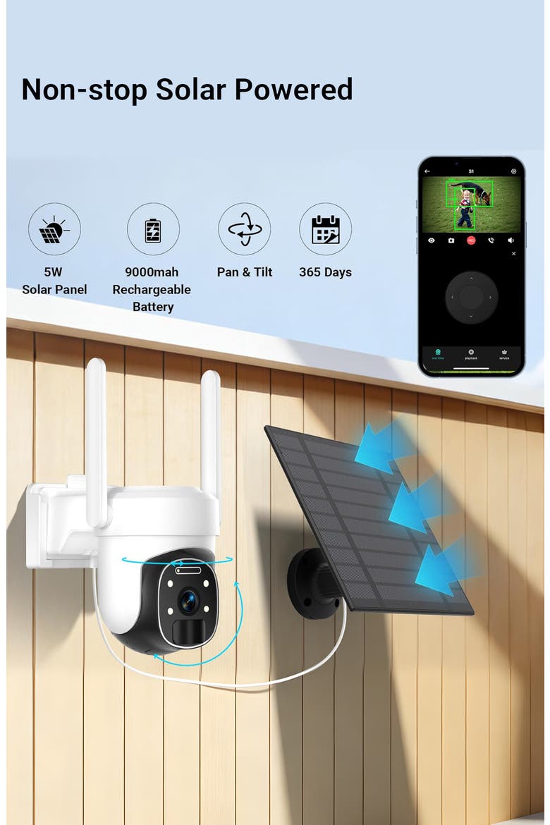 Solar Security Camera, Alternate, color, White