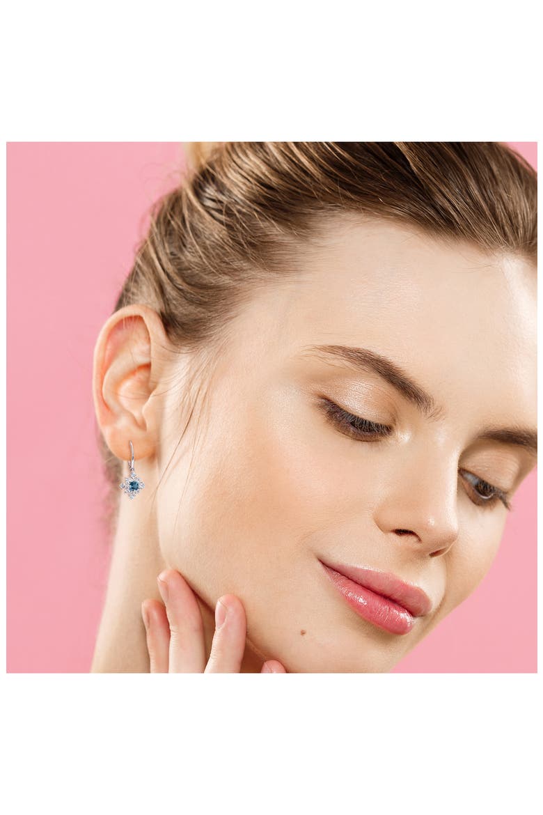London Blue Topaz & White Topaz Drop Earrings, Alternate, color, BLUE