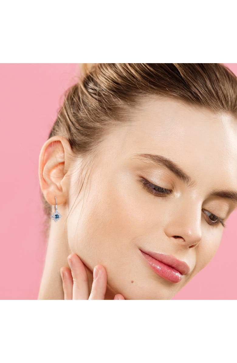 DELMAR London Blue Topaz & White Topaz Drop Earrings, Alternate, color, Blue