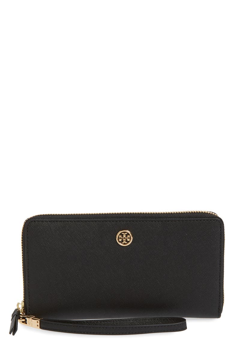 Robinson Zip Leather Continental Wallet, Main, color, BLACK