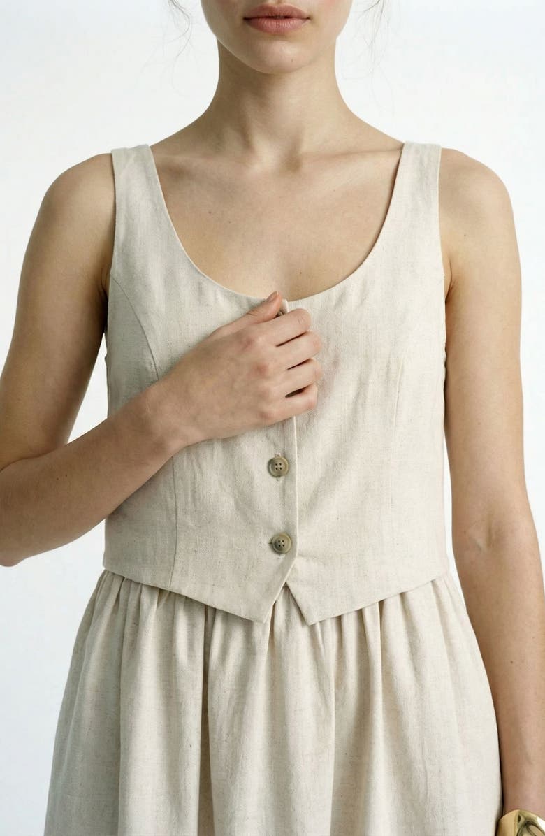 VERO MODA Sisse Sleeveless Dress, Alternate, color, Oatmeal Detail Melange