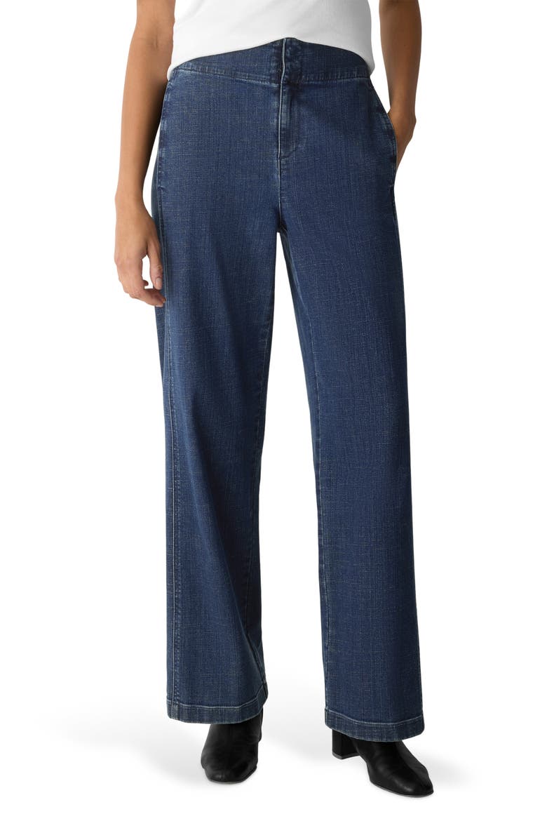 Wide Leg Denim Pants, Main, color, MEDIUM INDIGO