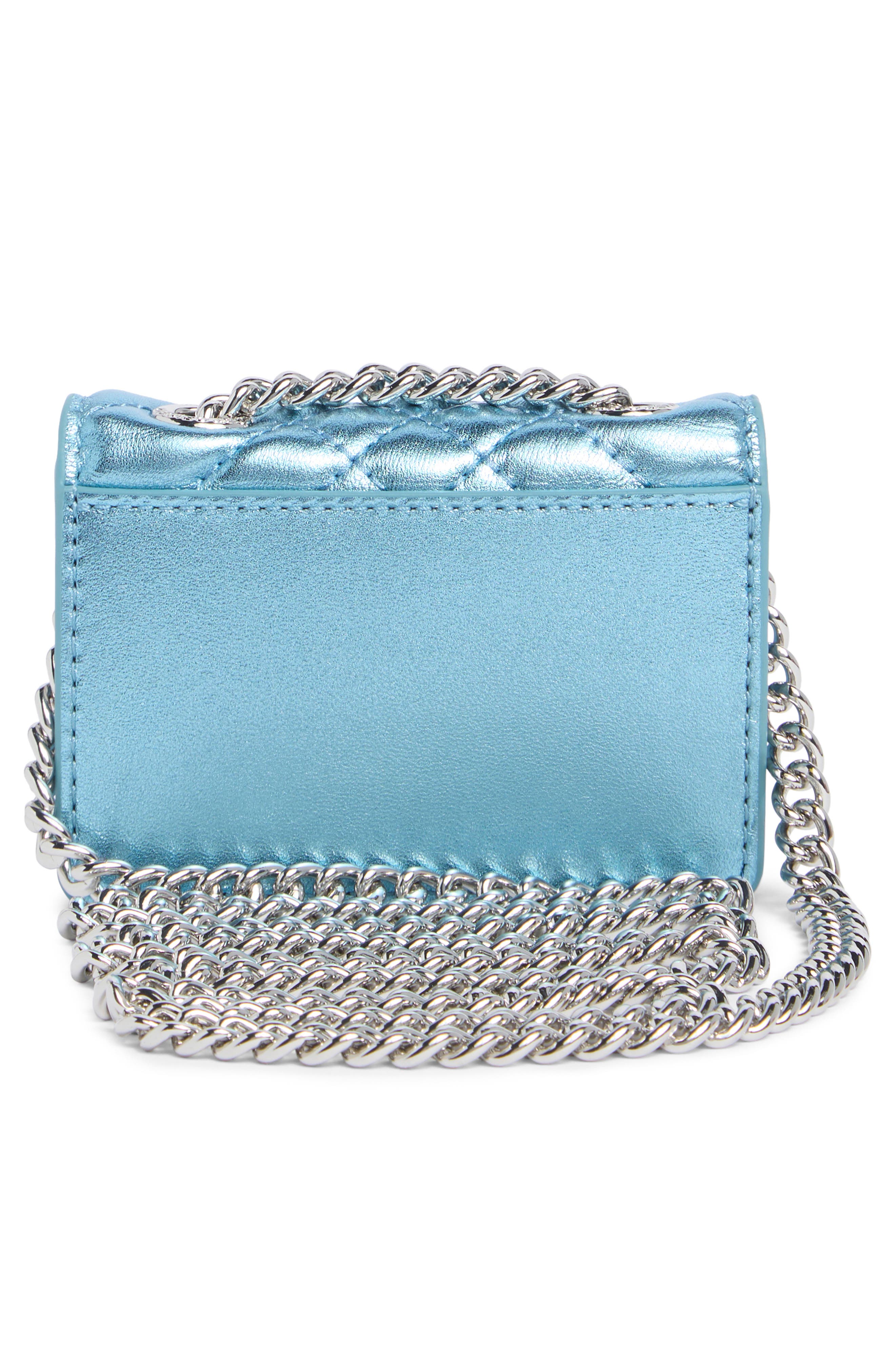 KG Kurt Geiger Micro Brixton Quilted Shoulder Bag, Alternate, color, Medium Blue