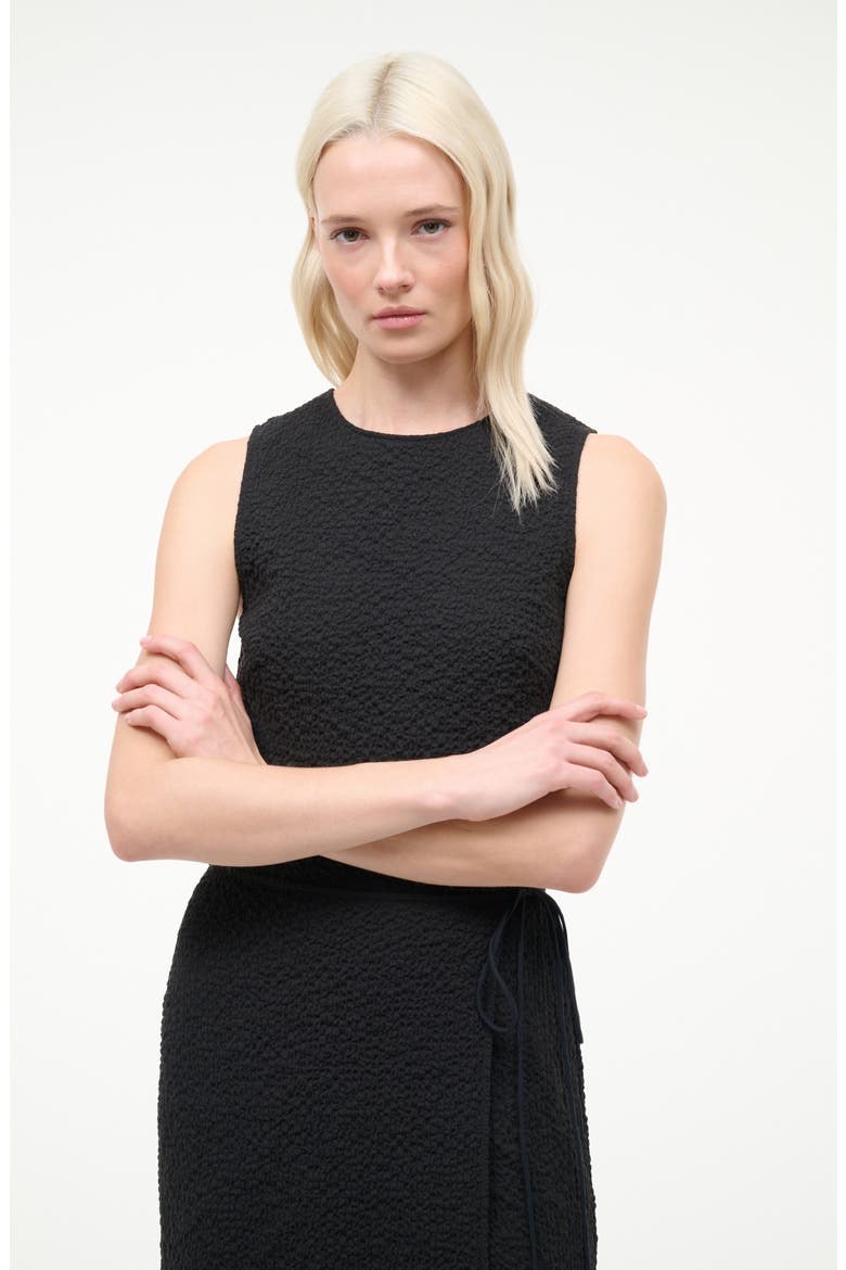 Nema Smock Midi Dress, Alternate, color, BLACK