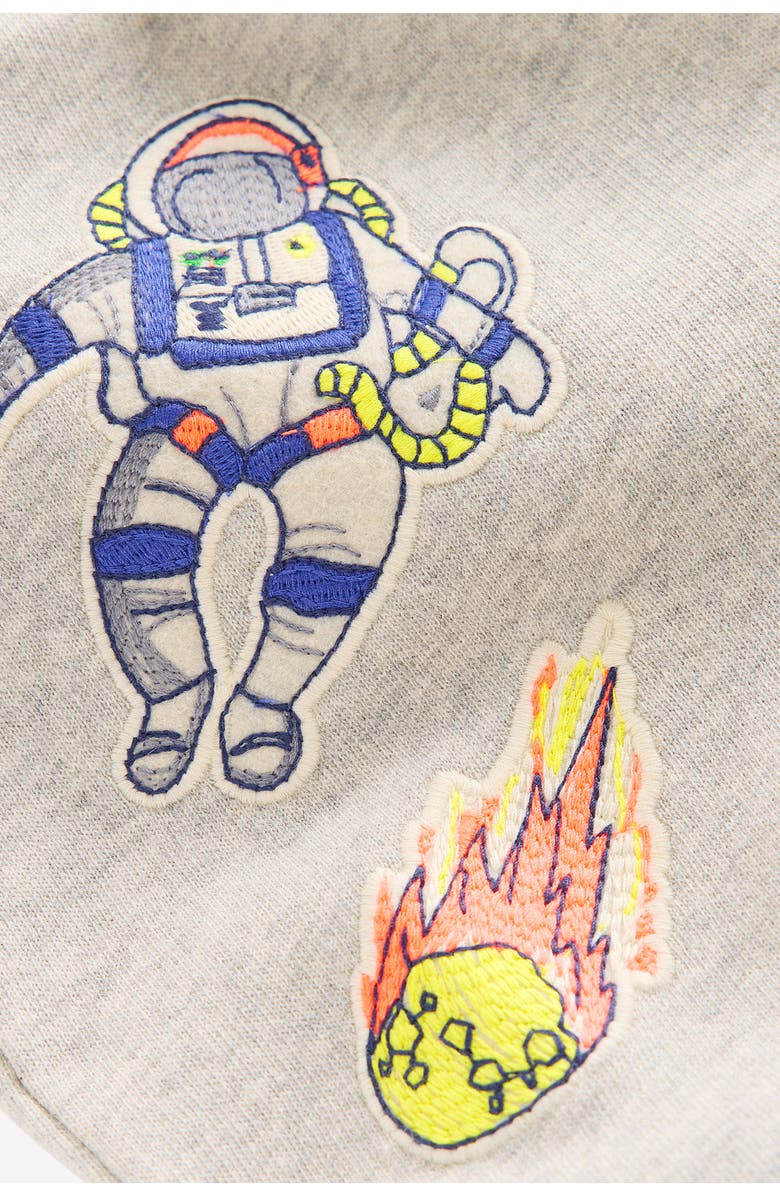 Mini Boden Kids' Badge Fleece Joggers, Alternate, color, Space Motifs