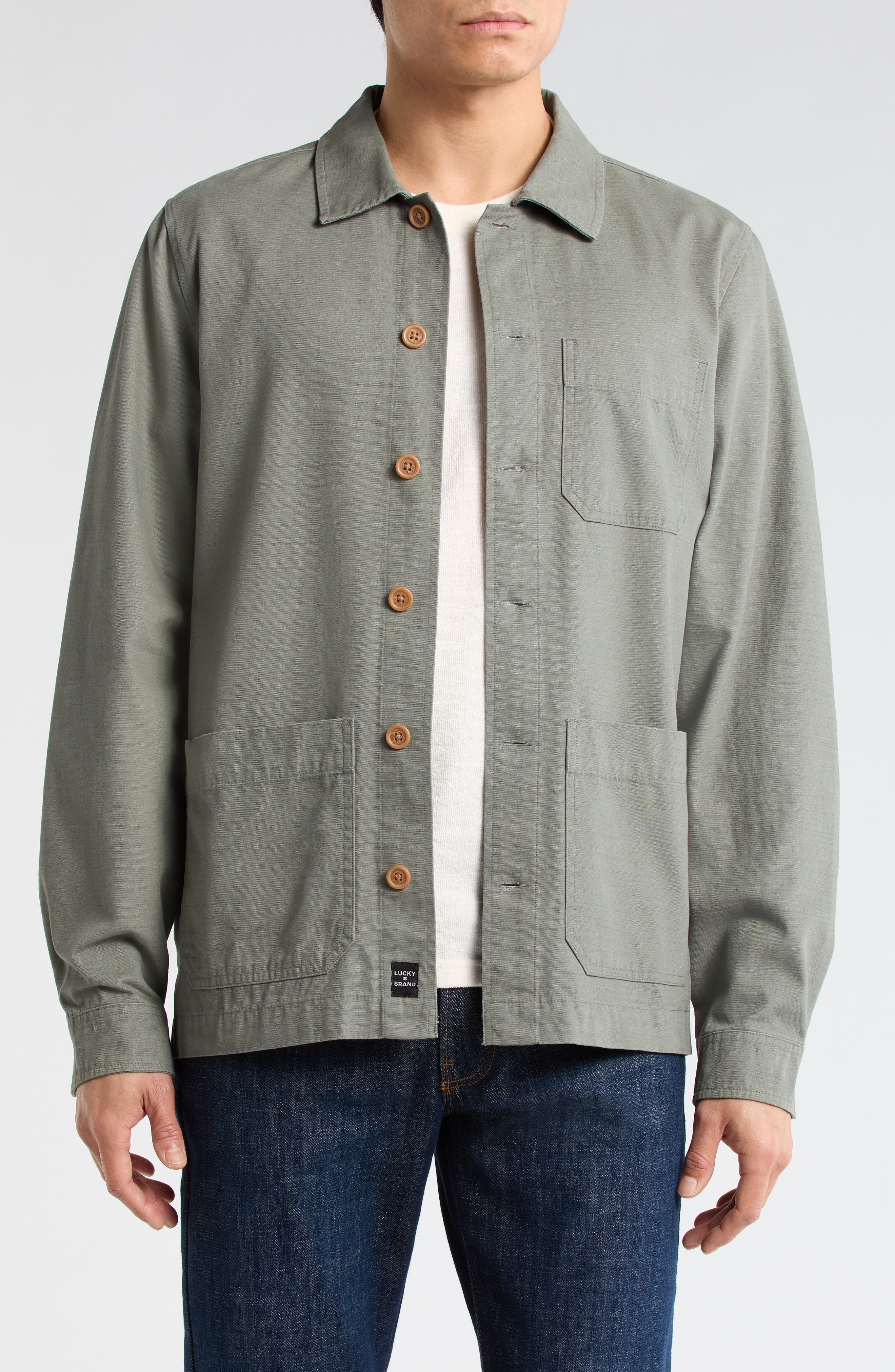 Lucky Brand Slubbed Cotton Twill Chore Coat