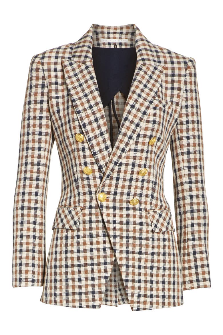 Lonny Houndstooth Dickey Jacket, Alternate, color, BROWN/ NAVY