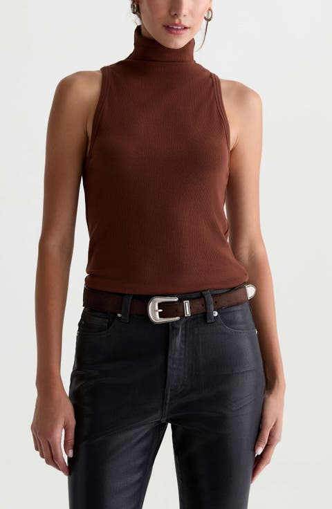 Faey Mock Neck Ribbed Tank