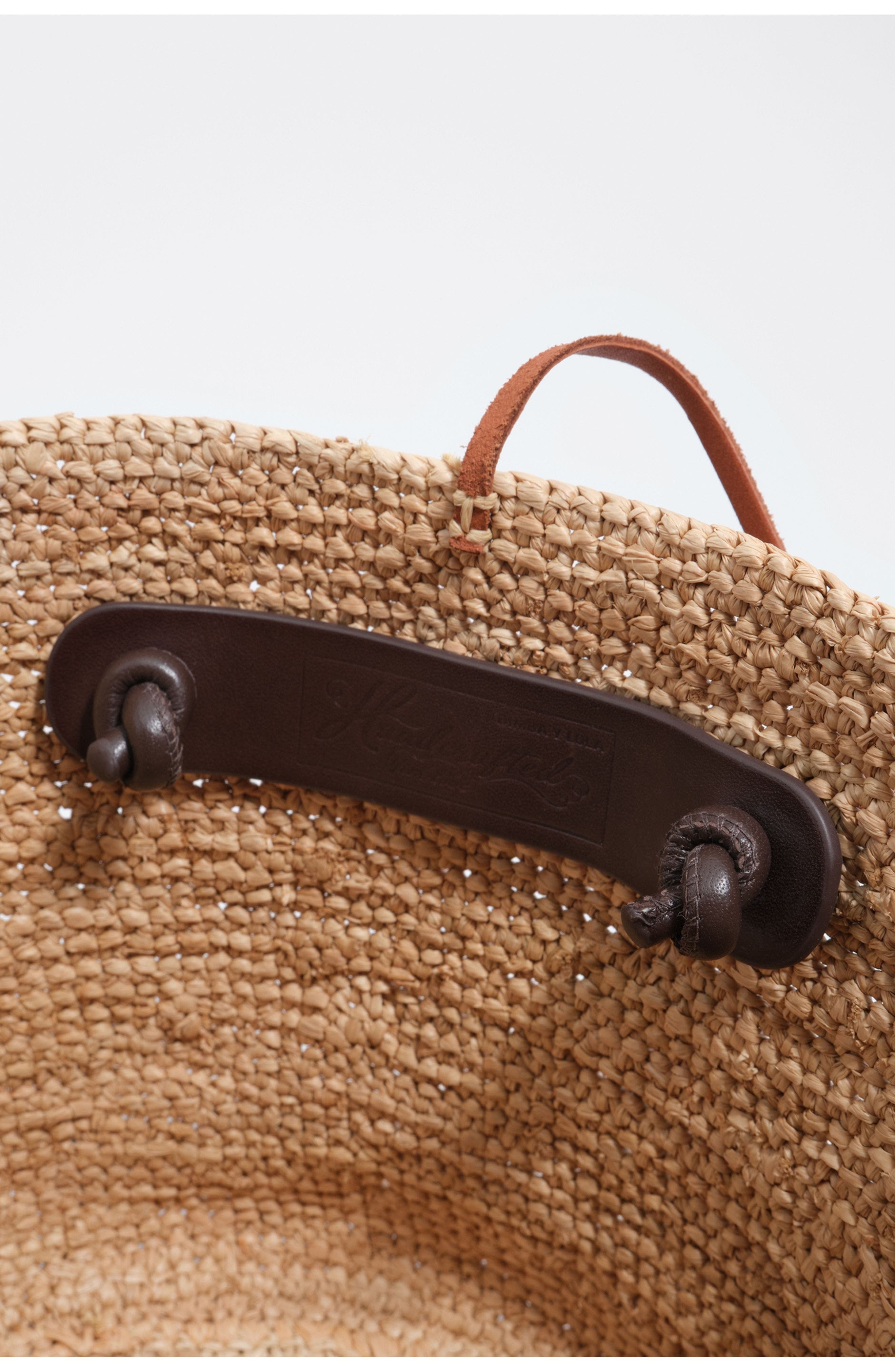 Medium Raffia Basket Bag, Alternate, color, NATURAL