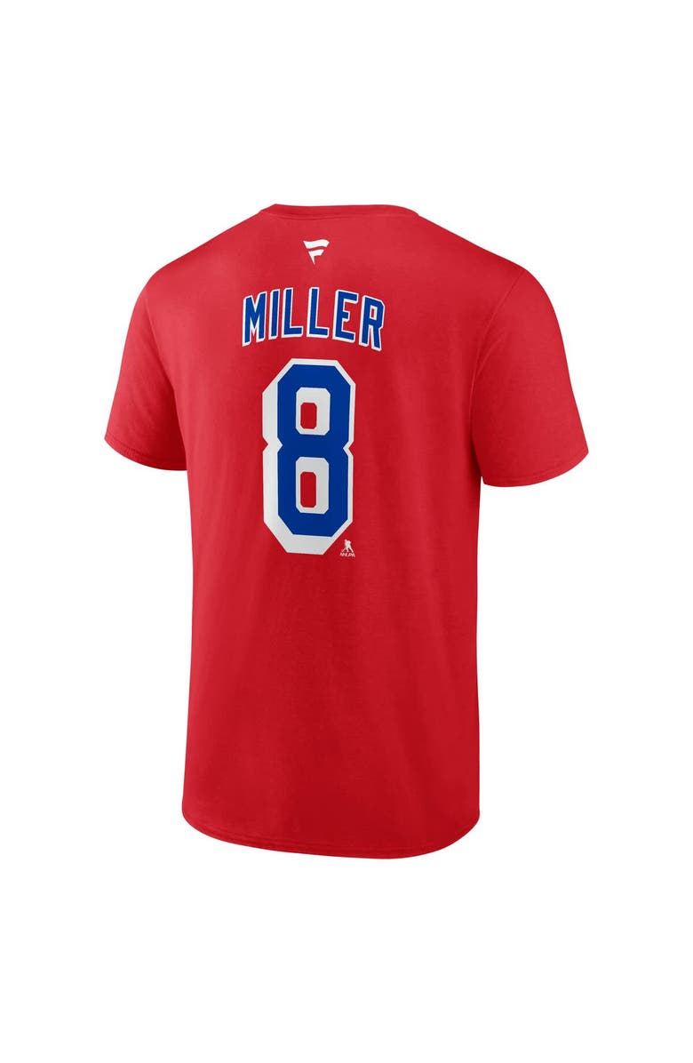 FANATICS Men's Fanatics J.T. Miller Red New York Rangers Authentic Stack Name & Number T-Shirt, Alternate, color, 