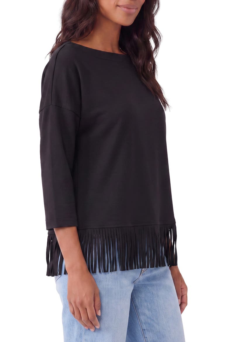 Fringe Top, Alternate, color, BLACK