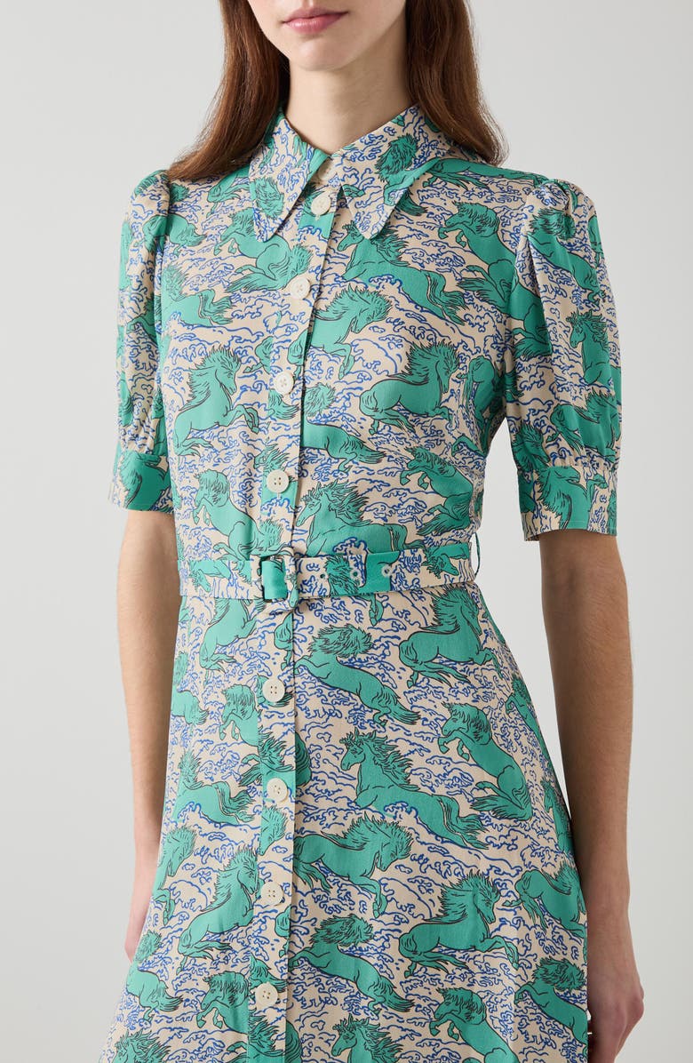 LK Bennett Valerie Horse Print Shirtdress, Alternate, color,