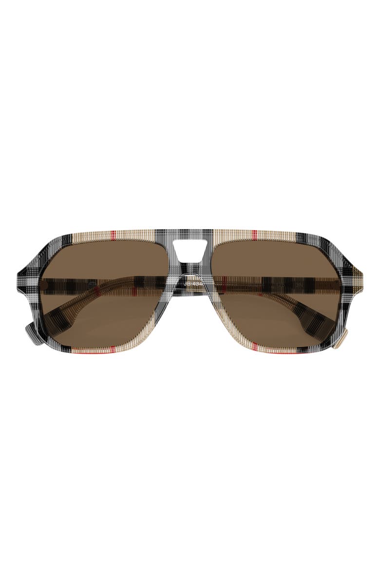 Burberry Kids' 50mm Irregular Sunglasses, Alternate, color, Vintage Check / Dark Brown