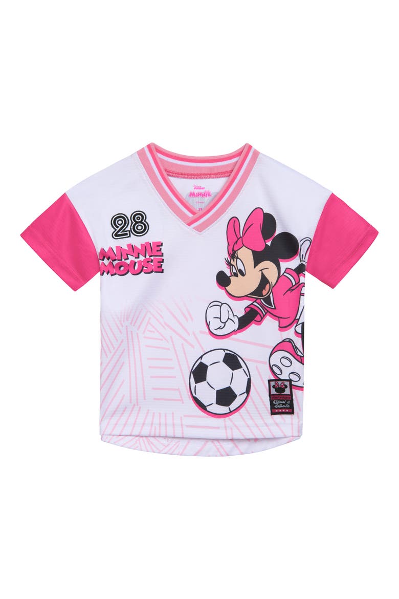 Minnie Mouse Athletic Short Sleeve T-Shirt, Main, color, Minnie Pink White