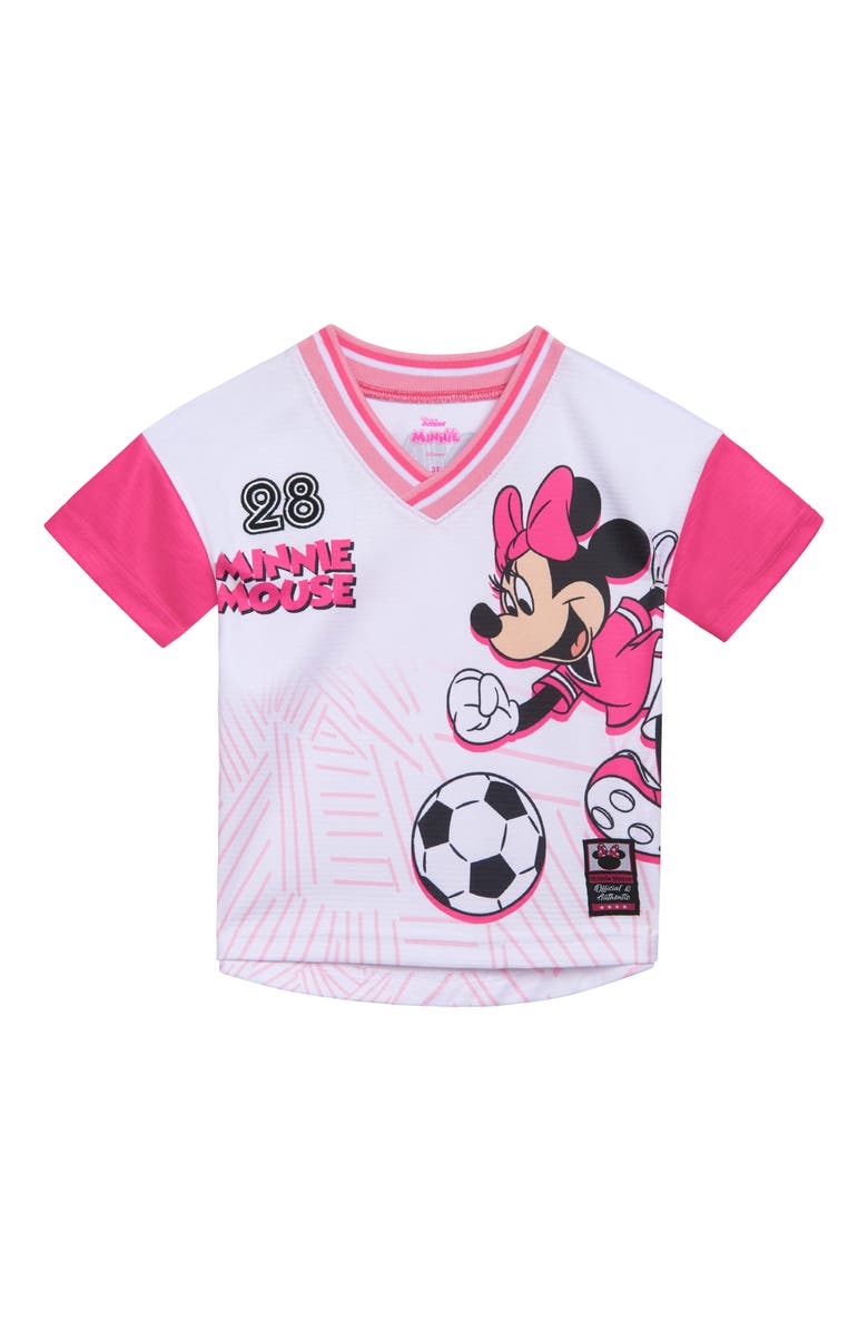 Disney Minnie Mouse Athletic Short Sleeve T-Shirt, Main, color, Minnie Pink White