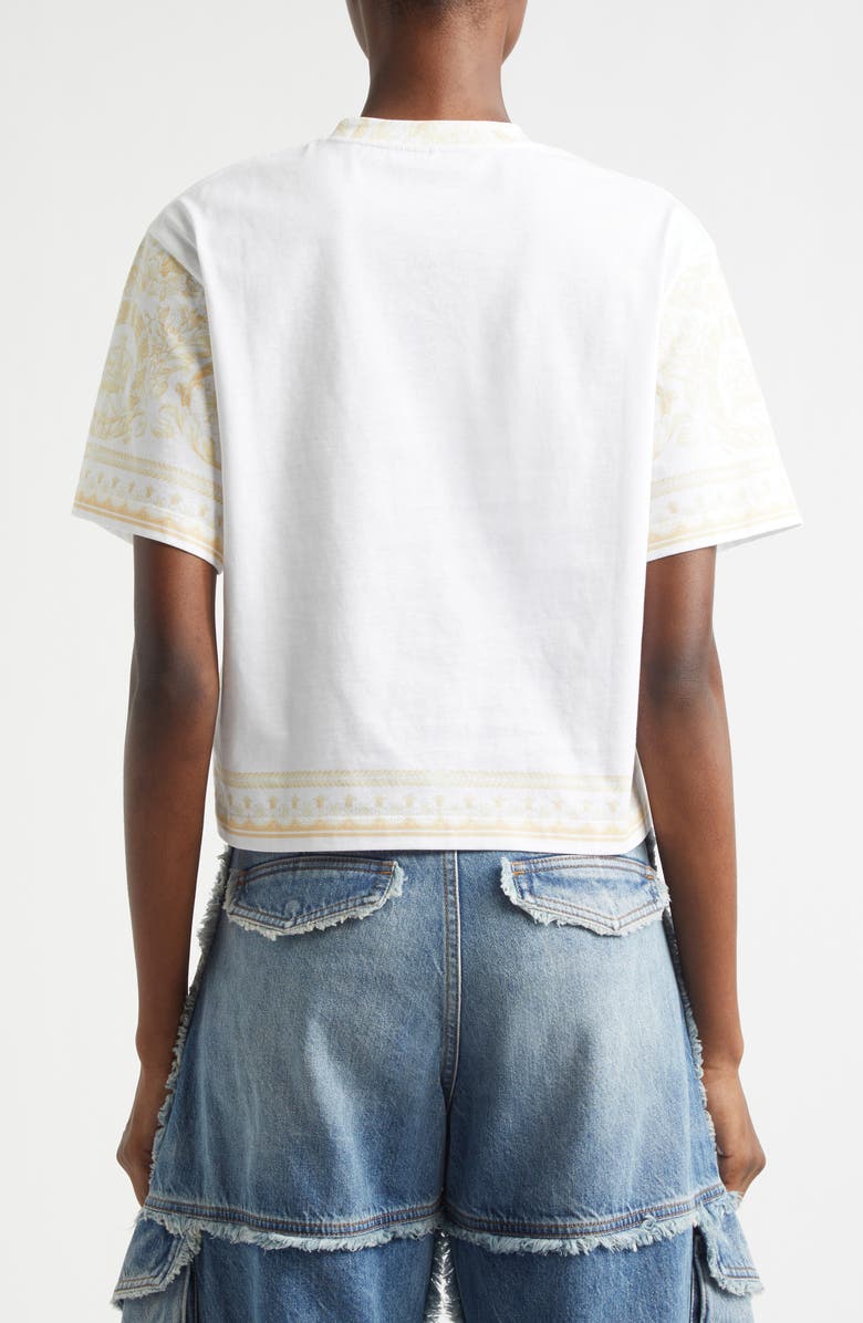 Versace Barocco Cotton Jersey T-Shirt, Alternate, color, Washed Out Gold