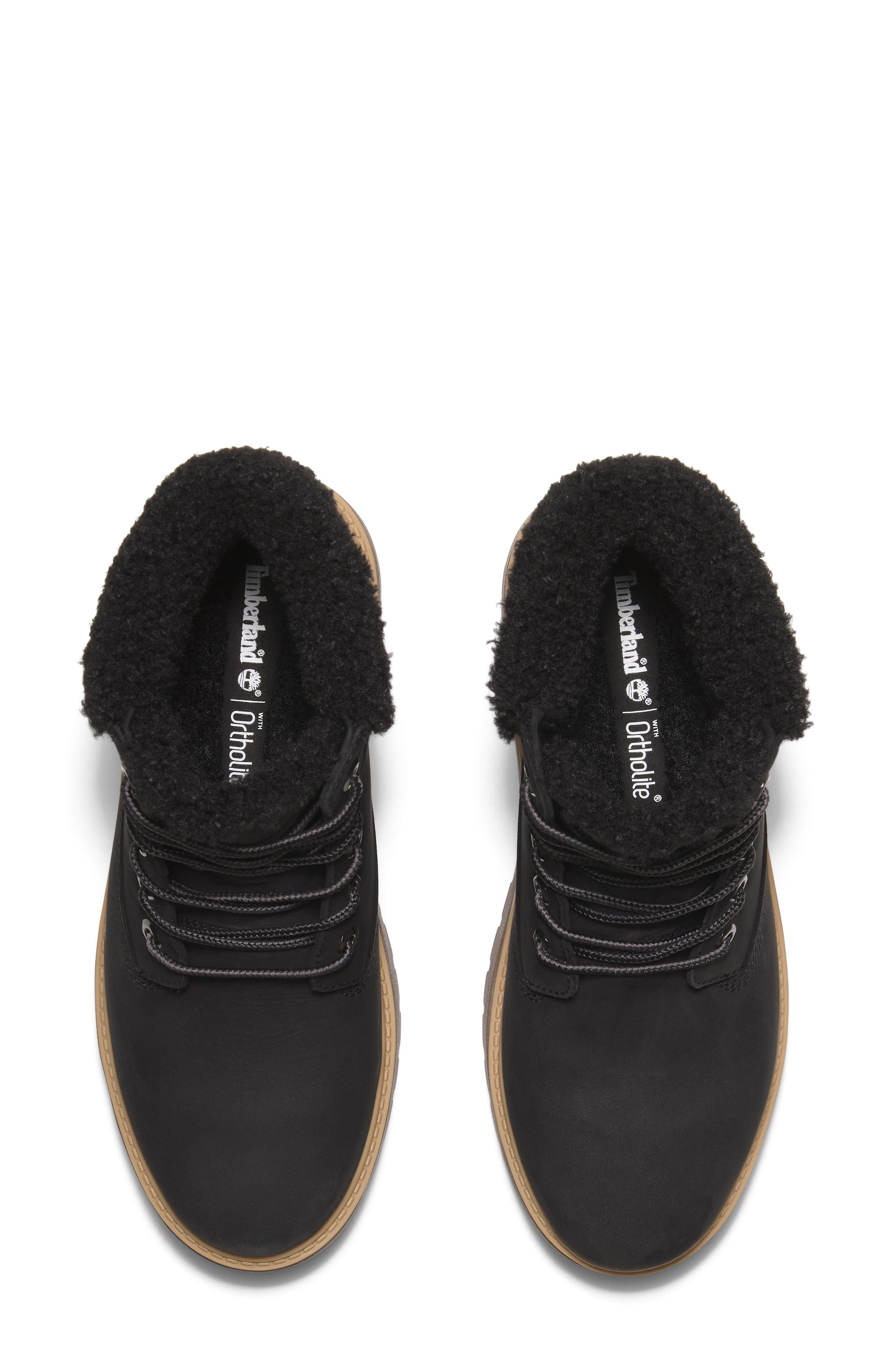 Timberland Stone Street Waterproof Faux Fur Lined Platform Boot, Alternate, color, Black Nubuck