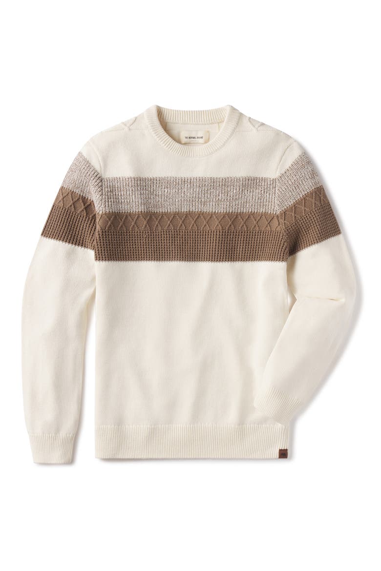 Tom Placed Stripe Cotton Sweater, Alternate, color, CREAM/JUTE
