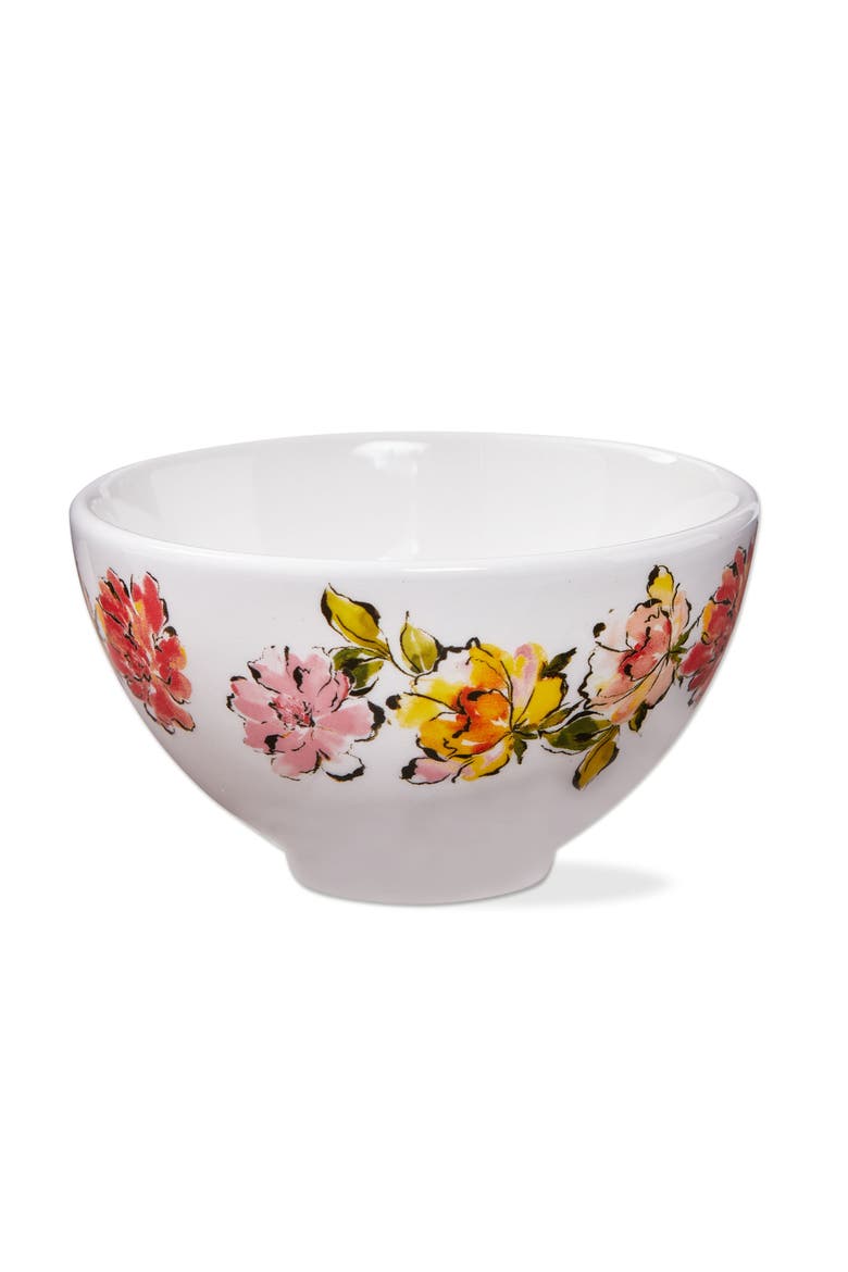 In Bloom Snack Bowl Multi Earthenware Spring, Main, color, White