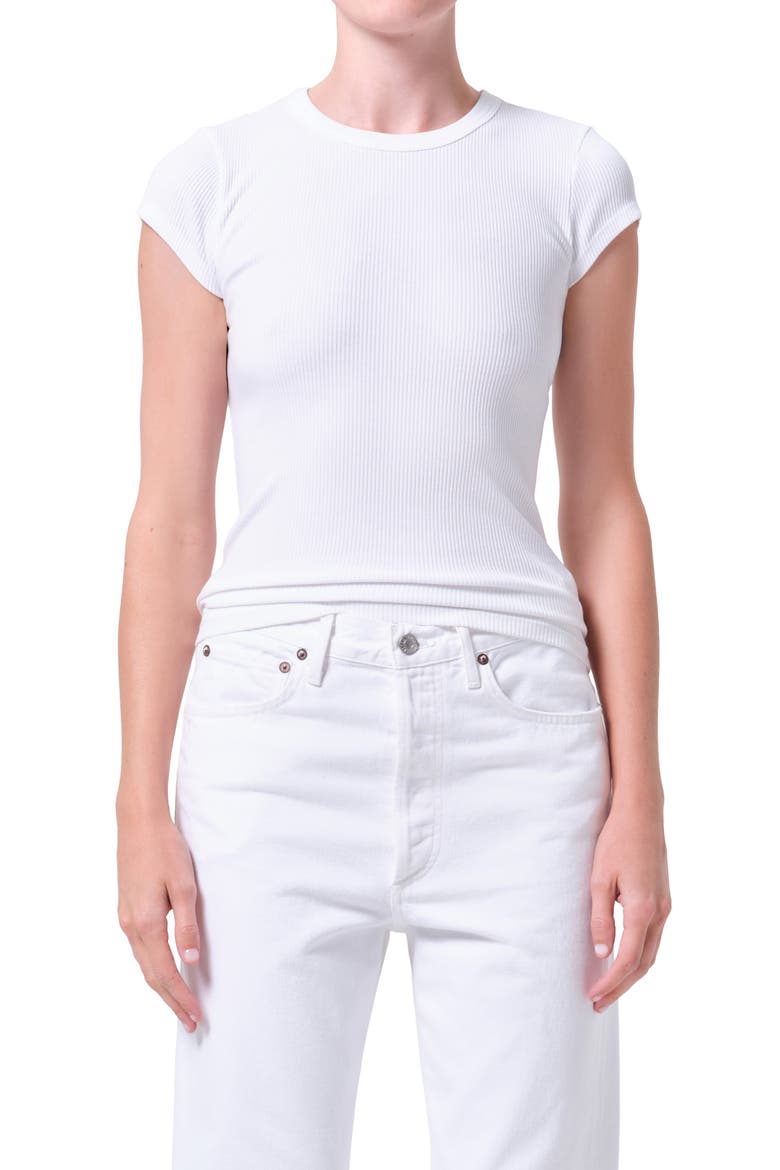 Edison Rib T-Shirt, Main, color, WHITE
