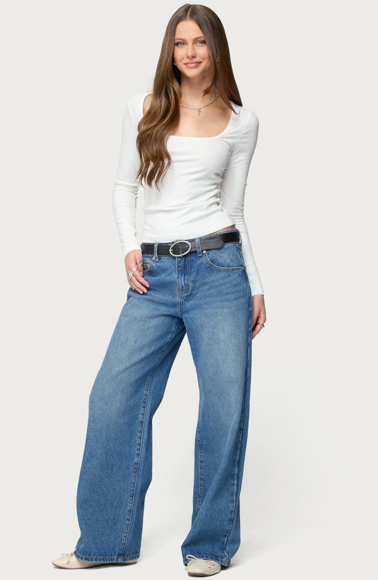 EDIKTED Zandra Rib Square Neck Top, Alternate, color, 