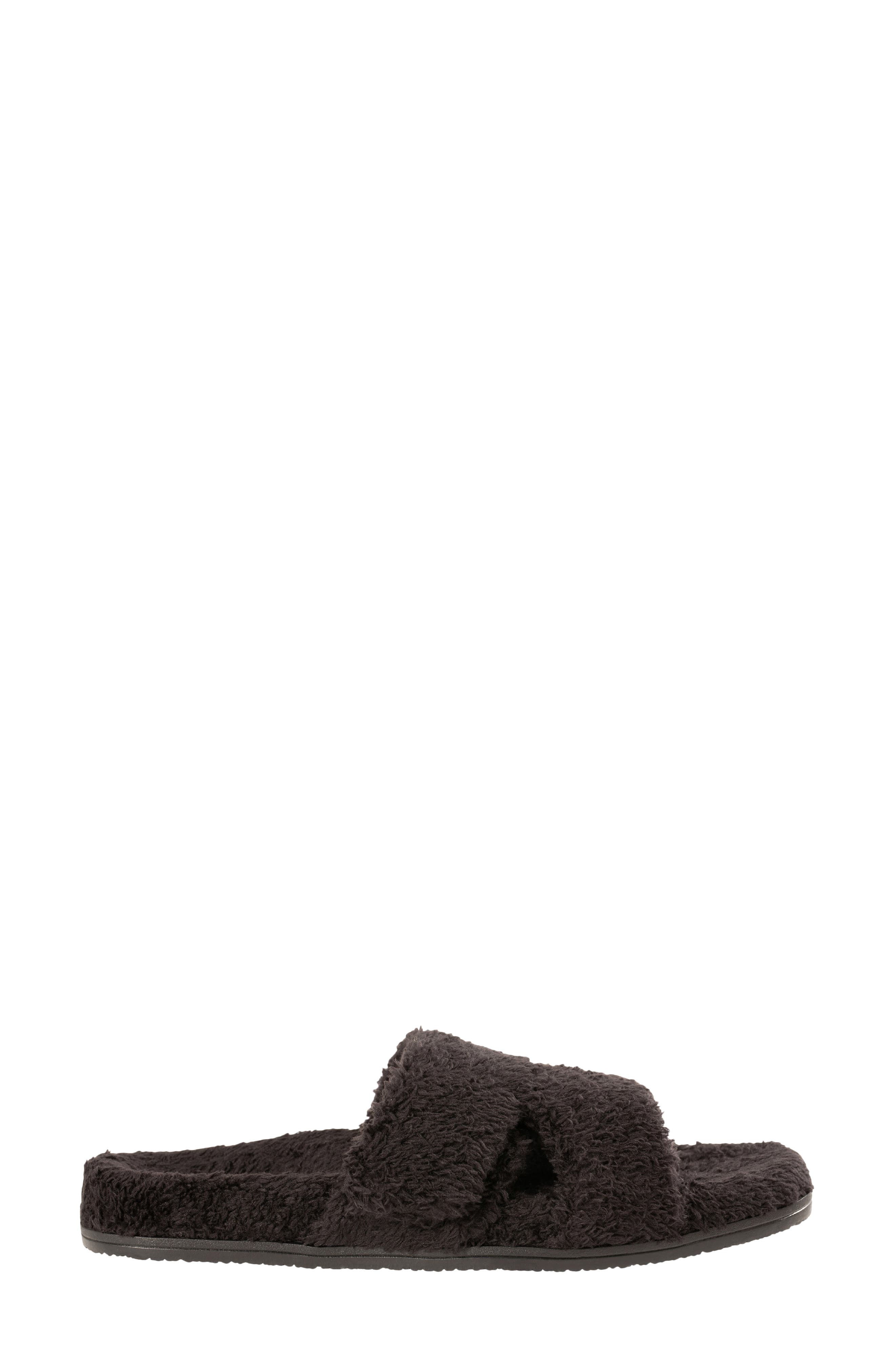 Revitalign Callie High Pile Fleece Slide Slipper, Alternate, color, Black