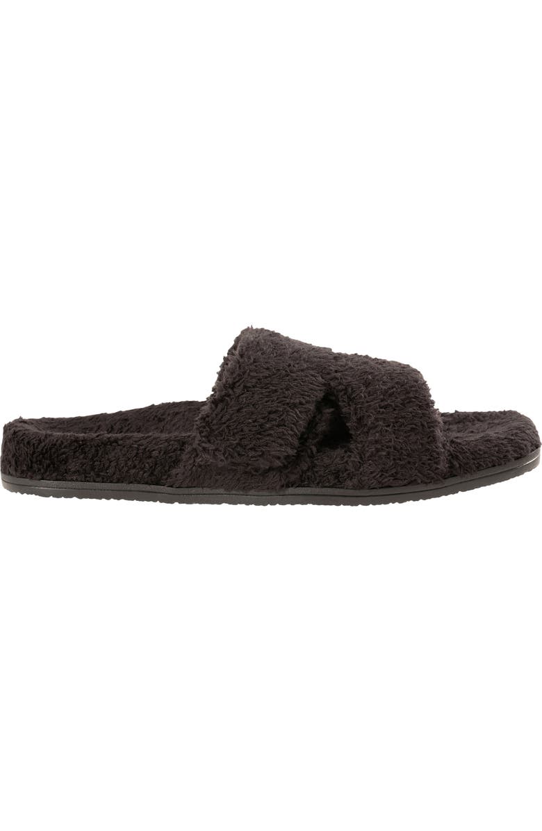 Revitalign Callie High Pile Fleece Slide Slipper, Alternate, color, Black