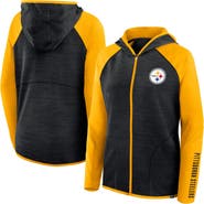 FANATICS Women's Fanatics Black/Gold Pittsburgh Steelers Redzone End Around Pass Raglan Full-Zip Hoodie