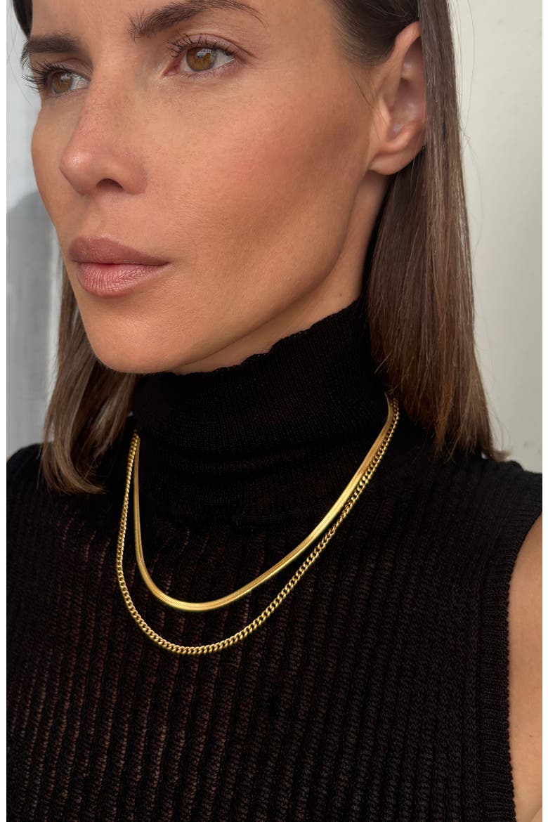 Set of 2 Chain Necklaces, Alternate, color, GOLD