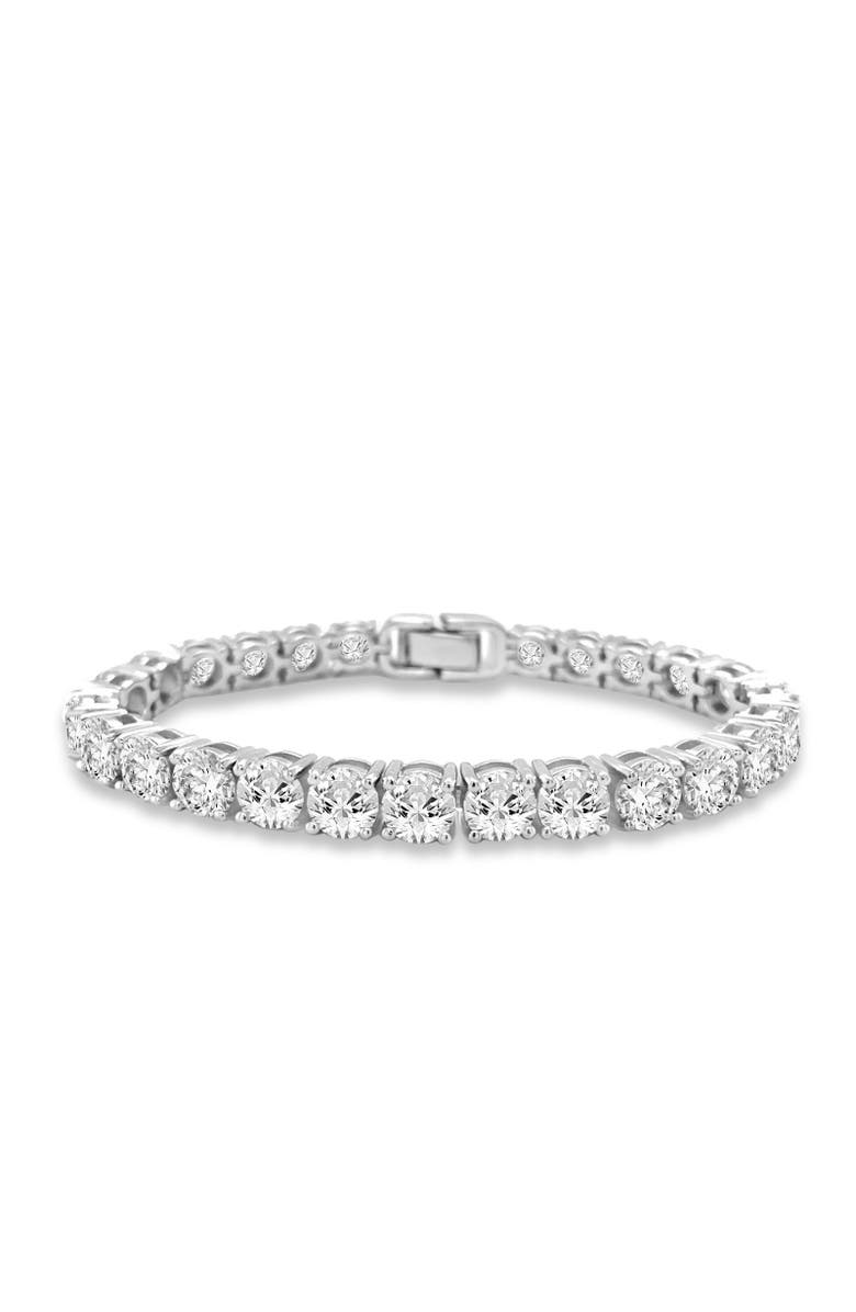 Anna Zuckerman Luxe G Color 15 Carat Tennis Bracelet Four Prong Bracelet, Main, color, Platinum