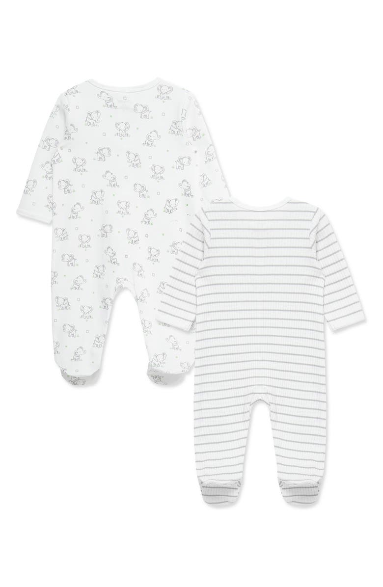 Little Me 2-Pack Assorted Footies, Alternate, color, White