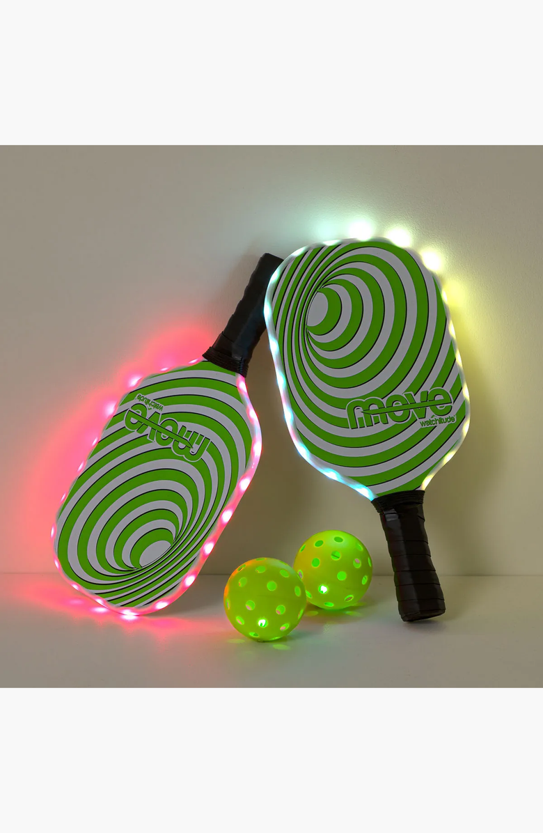 Uncommon Goods Kids Indoor/Outdoor Light-Up Pickleball Set, Alternate, color, Neon Green