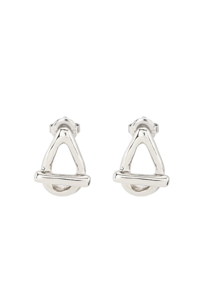Drop Oval Link Shaped Earrings, Main, color, Silver