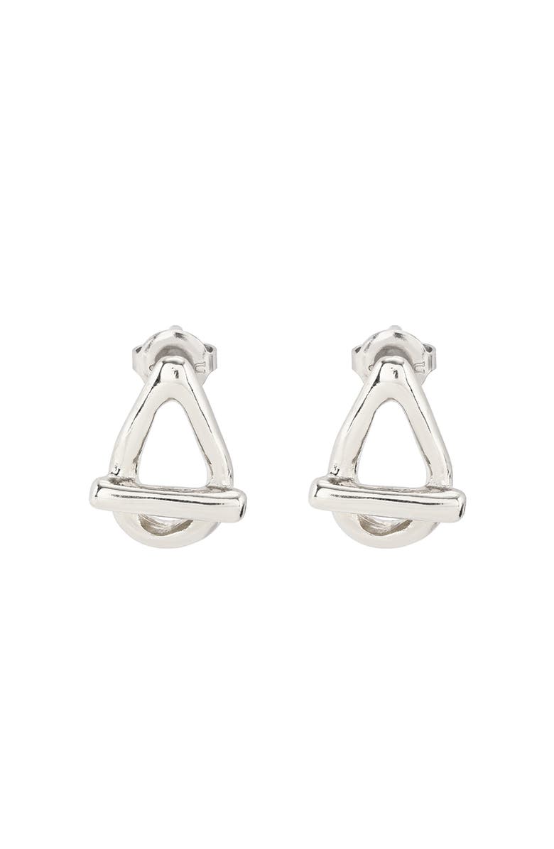 UNODE50 Drop Oval Link Shaped Earrings, Main, color, Silver