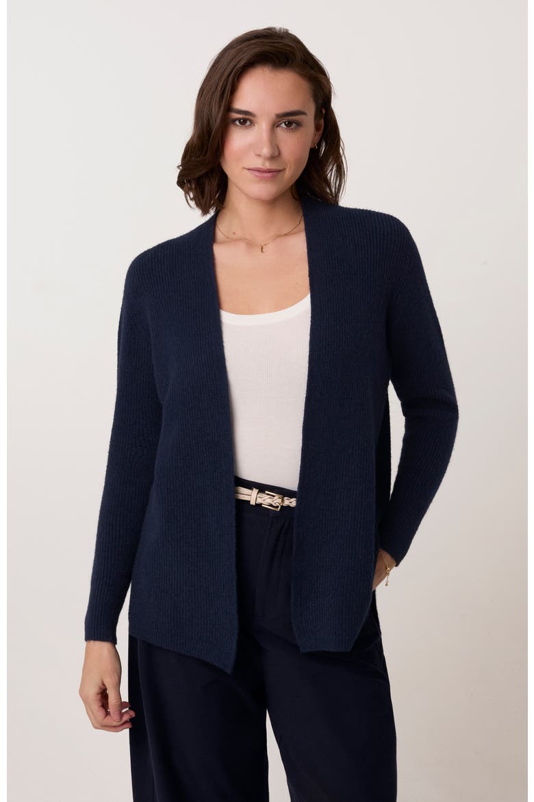 Longline Ribbed Cardigan, Main, color, Navy