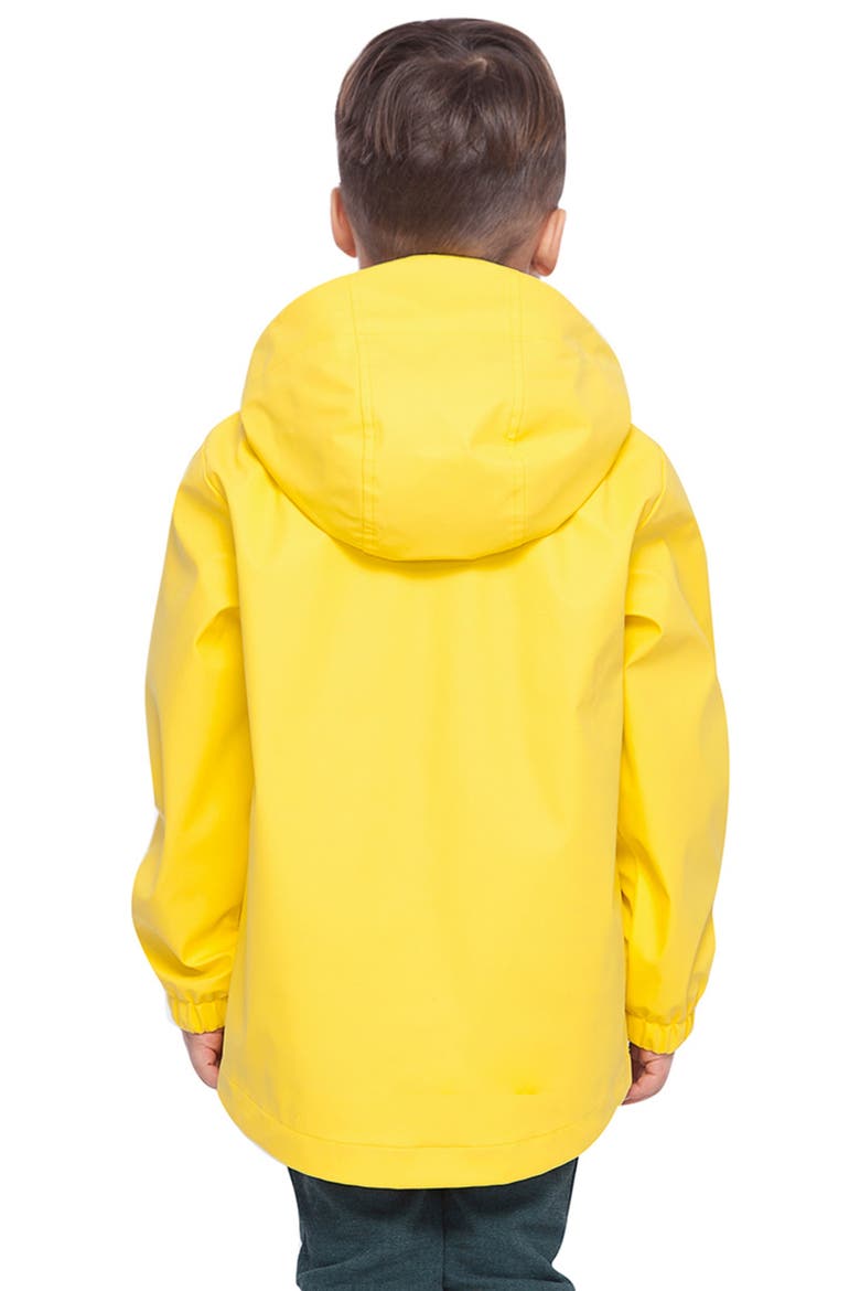 Kids' Waterproof Rain Coat Rubberized Jacket, Alternate, color, Lemon chrome