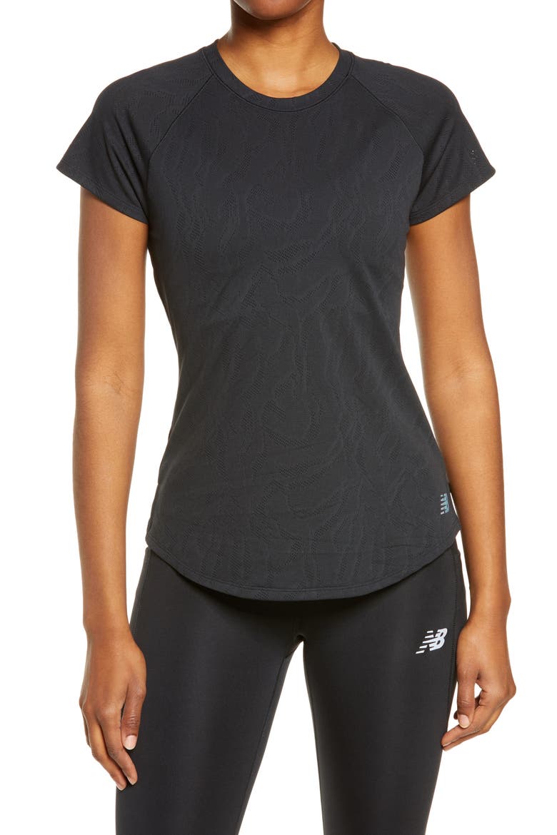Q Speed Fuel Jacquard T-Shirt, Main, color, BLACK