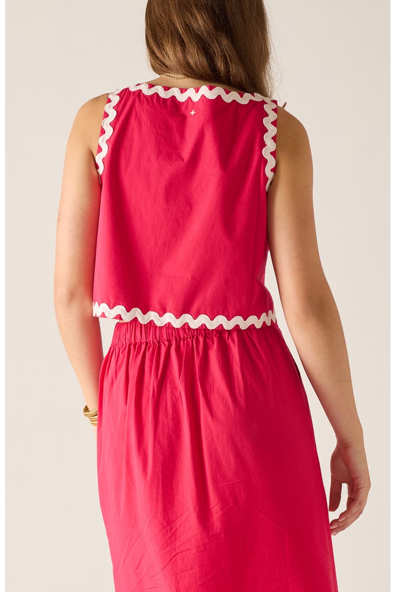 Luna Cropped Ric Rac Tank, Alternate, color, Cherries Jubilee