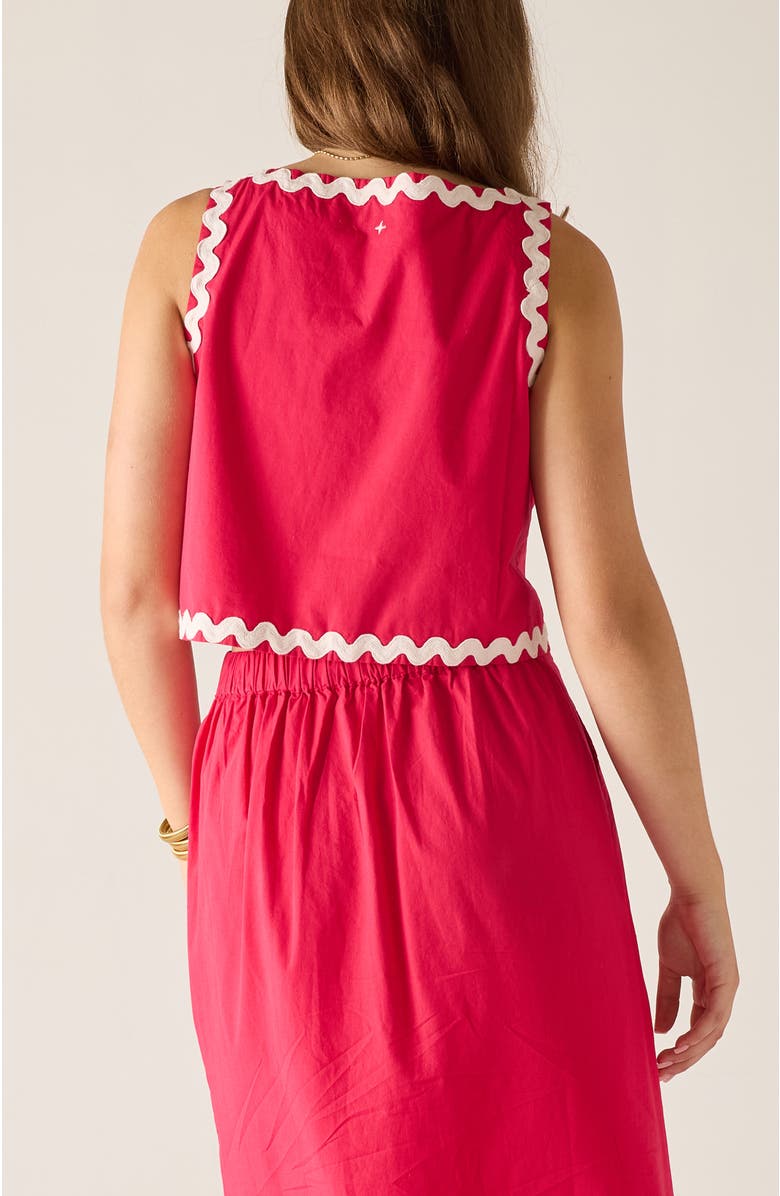 Voyageur by MERSEA Luna Cropped Ric Rac Tank, Alternate, color, Cherries Jubilee